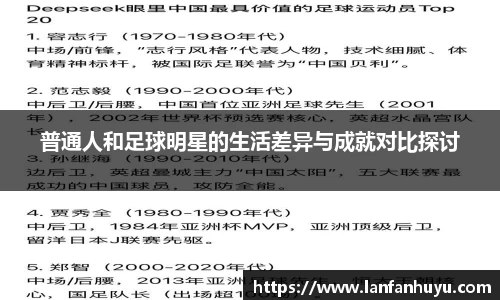 普通人和足球明星的生活差异与成就对比探讨